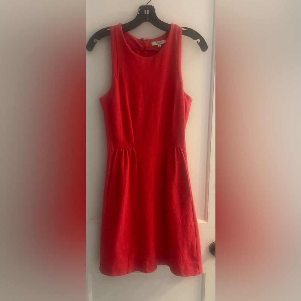 Madewell Abroad Fit & Flare Mini Dress Sleeveless with Pockets Size Small